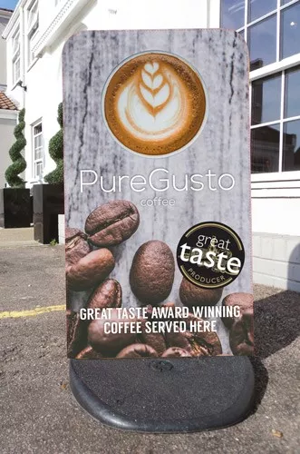 PureGusto Great Taste Award Pavement Sign - Coffee Supplies